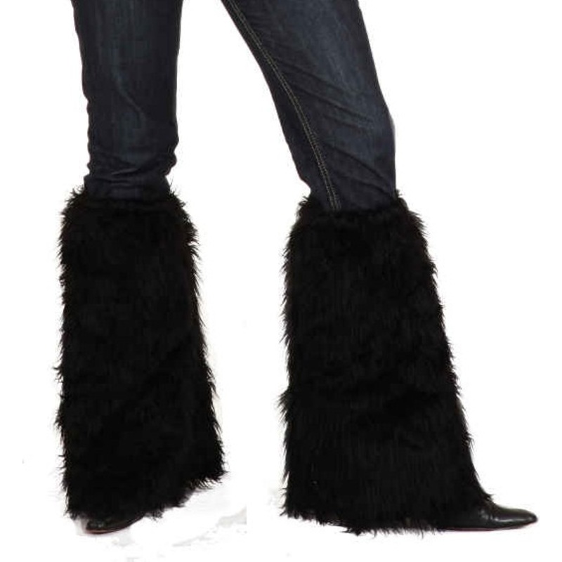 Plush leg warmers black