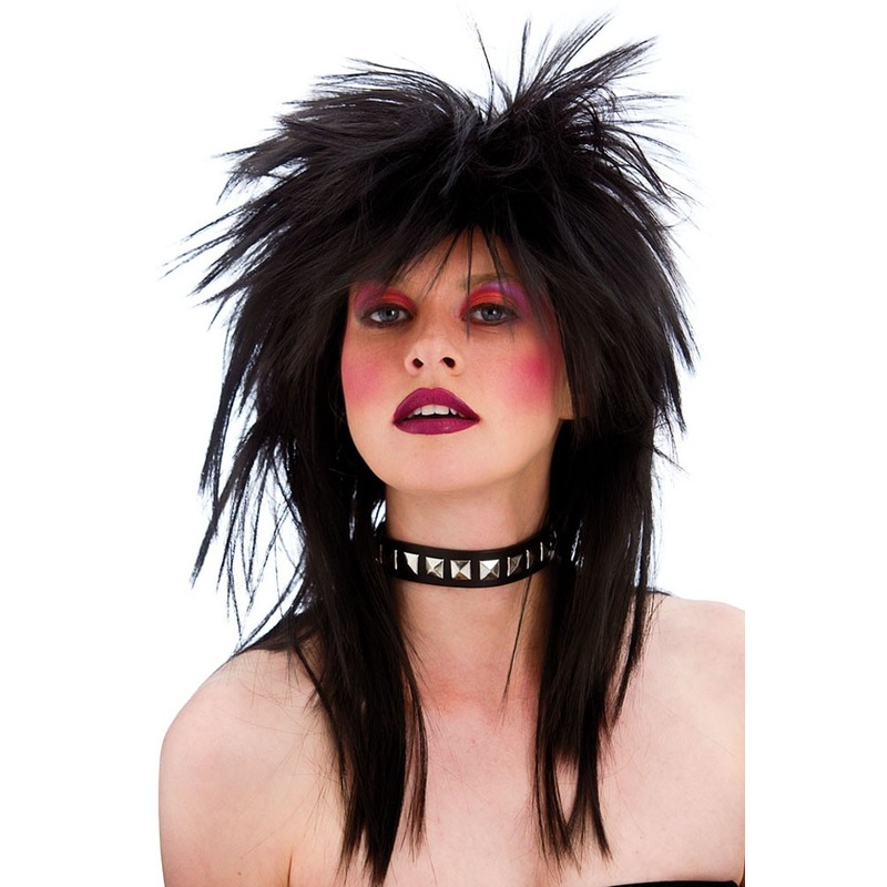 Rockstar wig 80s black