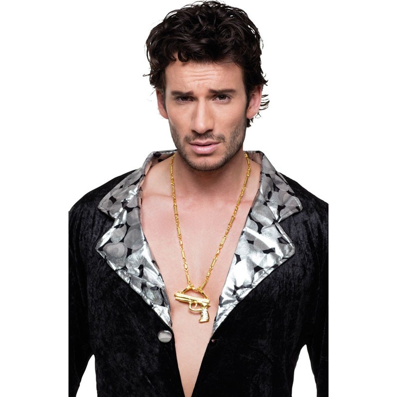 Swanky pistol necklace gold
