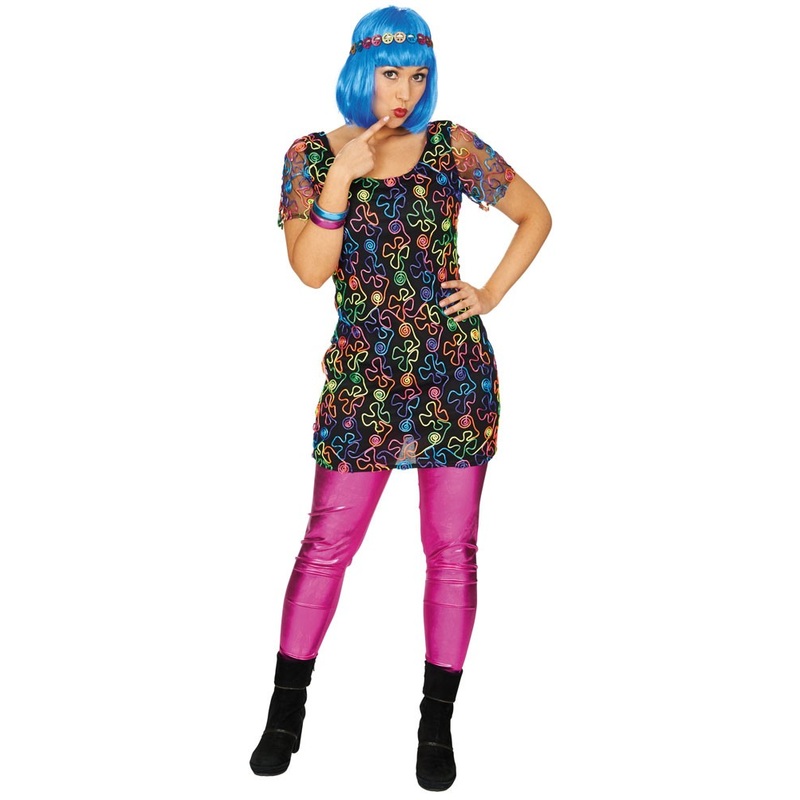 70s neon dress for women 32-34