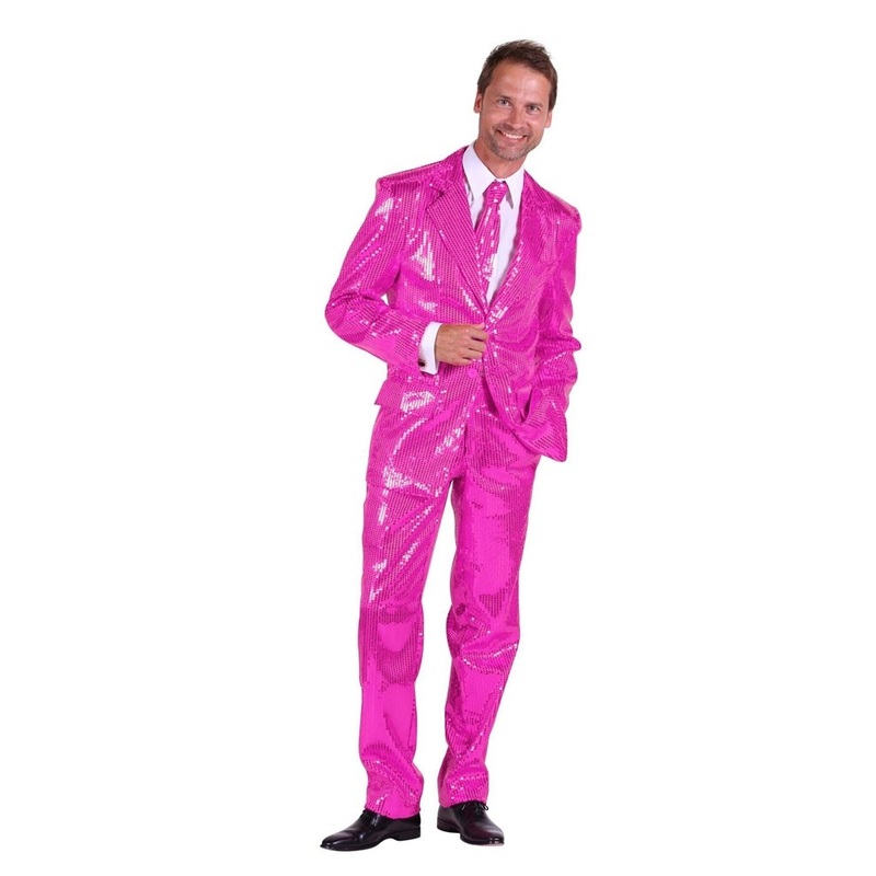 Pink panther sequin party suit for men 46