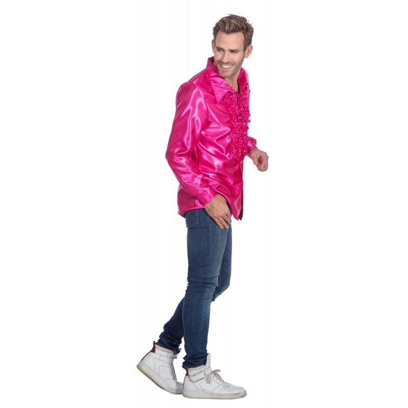 Pink ruffled shirt for men 48