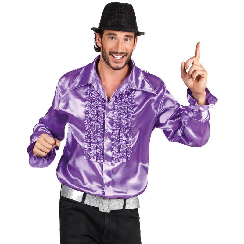 Ruben ruffled shirt in purple M