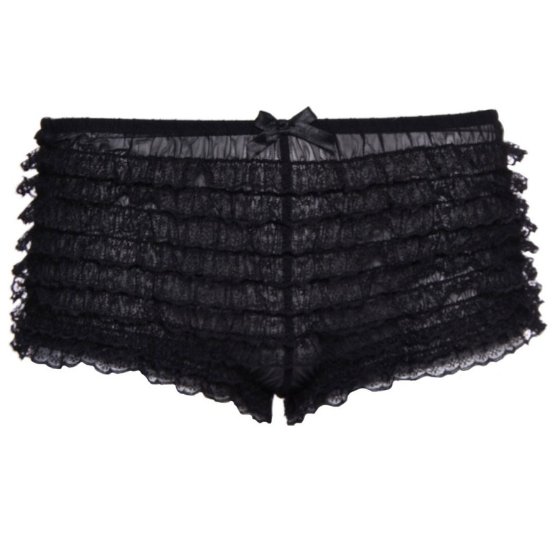 Ruched panty in black