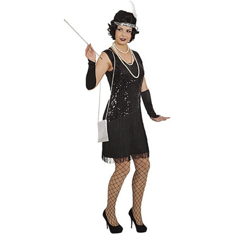 Black 1920's Charleston dress 34-36