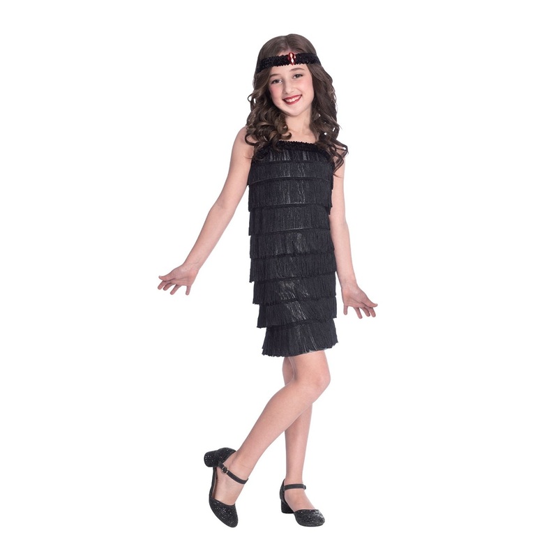 Black 20s flapper dress for girls