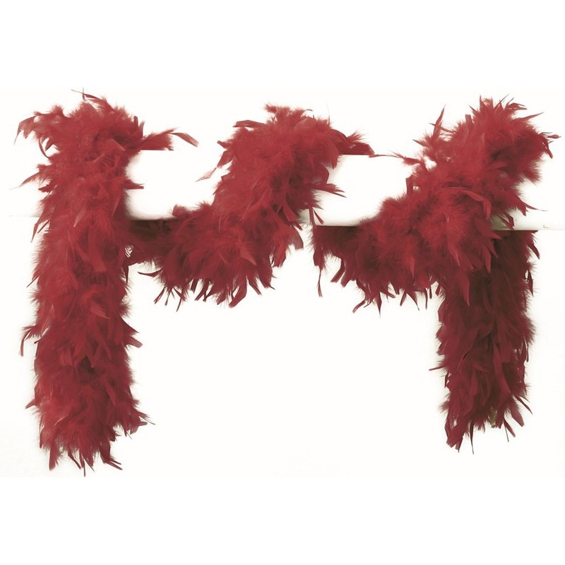 Feather boa scarf wine red 180cm