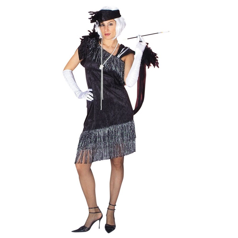 Festive 20s dance dress for women black 36-38