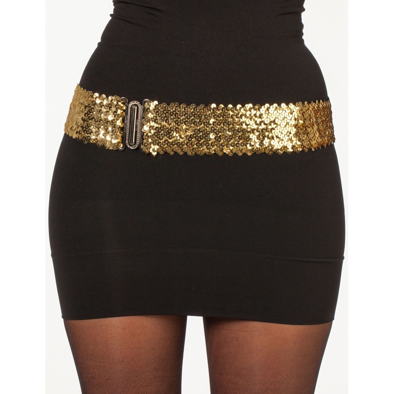 Golden flapper sequin belt