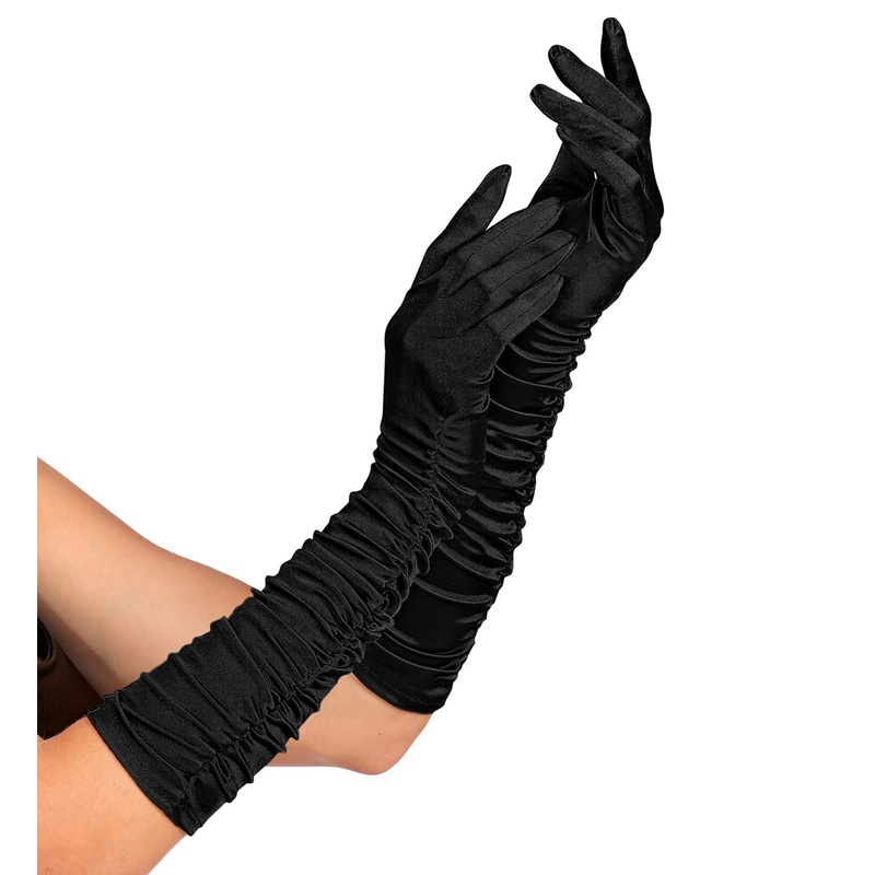 Long gloves in black 44cm