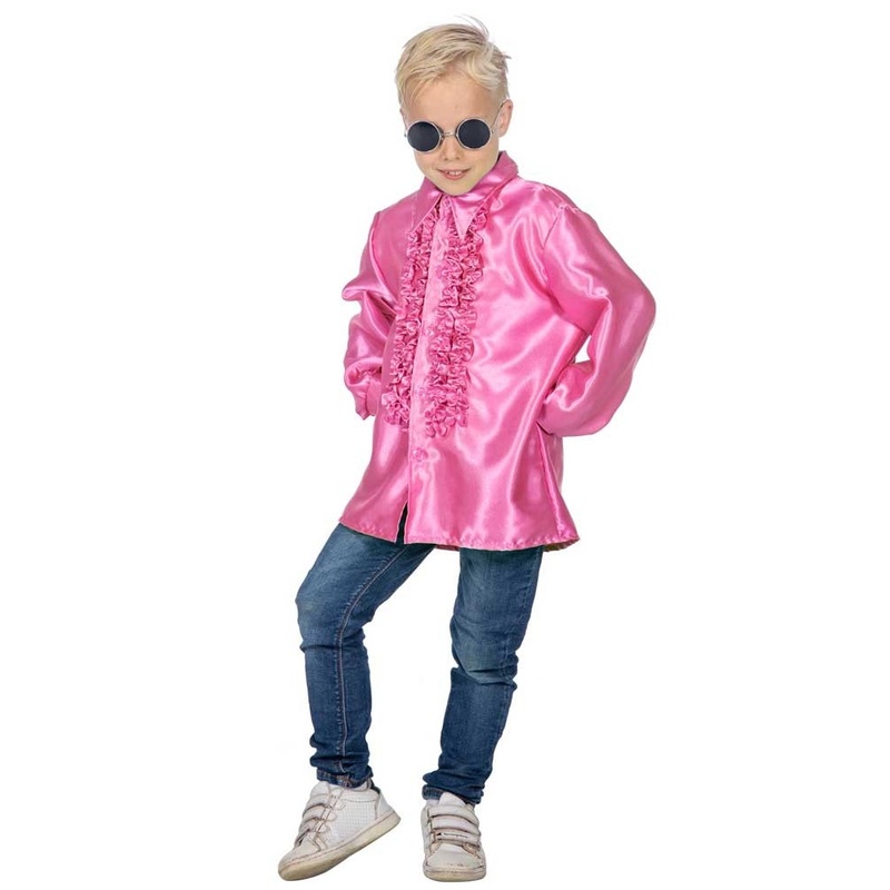 Pink ruffled shirt Elias for children 128