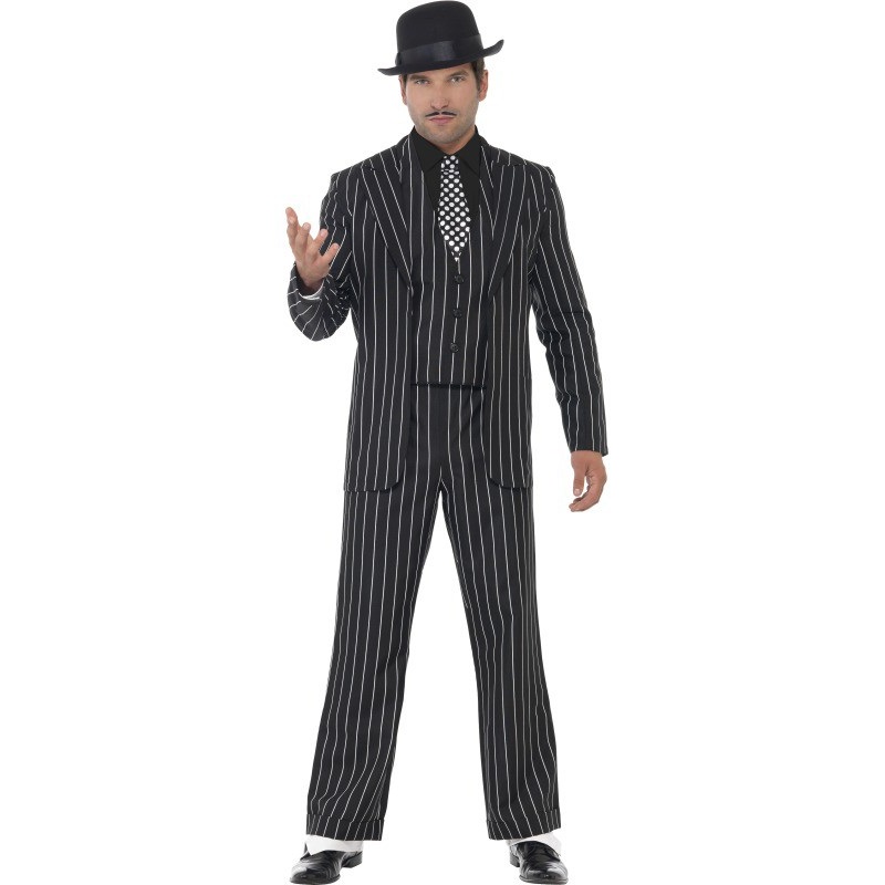 Pinstripe Mafia Boss Costume M