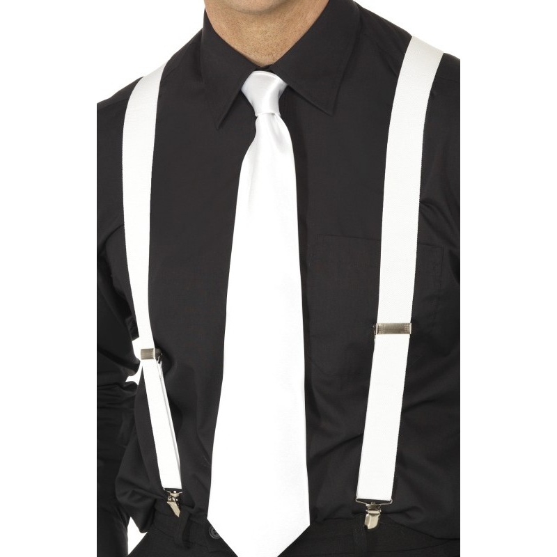 Plain white suspenders