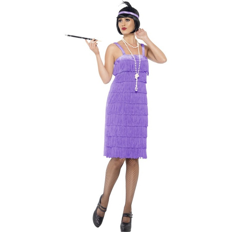 Purple Flapper Girl Charleston Dress S