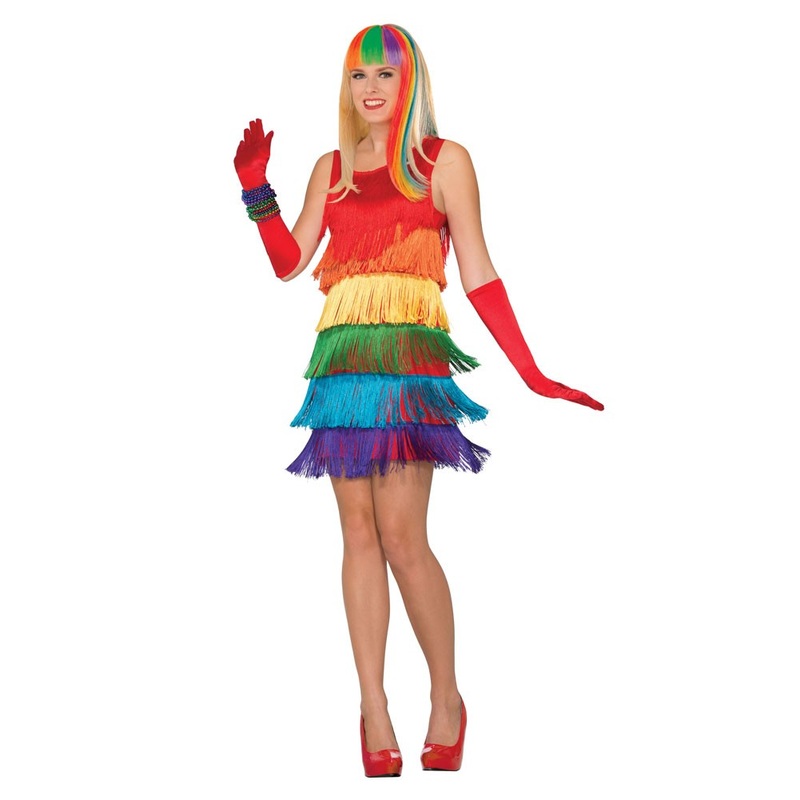 Rainbow flapper dress for women