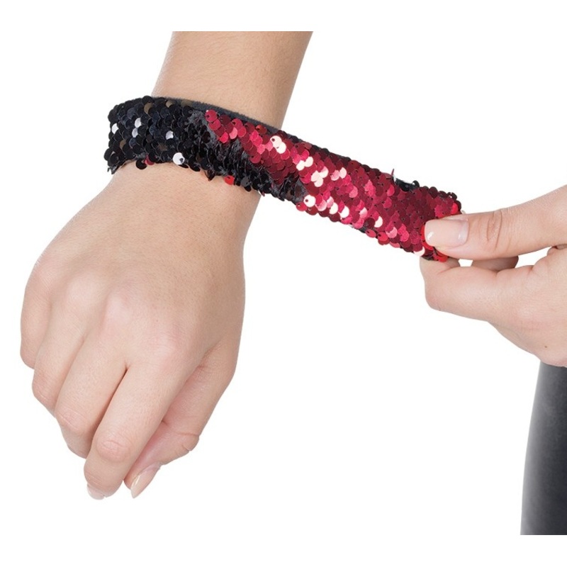 Red and black reversible bracelet