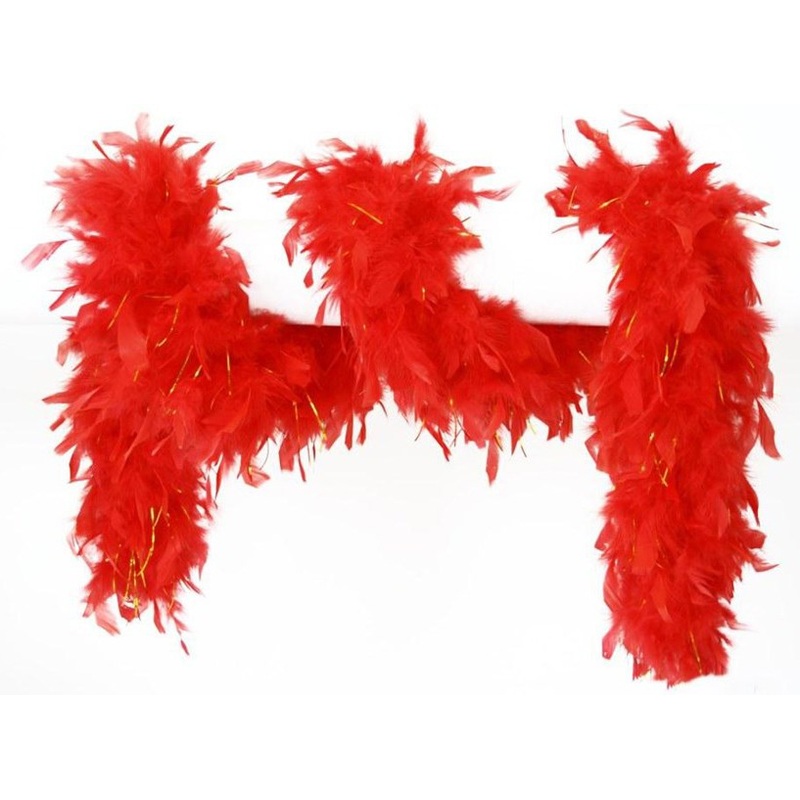 Red golden feather boa 180cm
