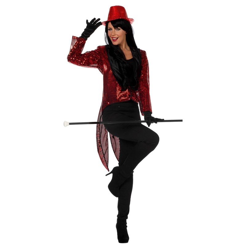 Red sequin tailcoat for women 38