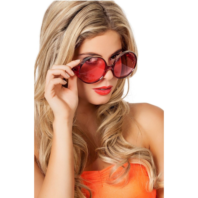 Round retro glasses red