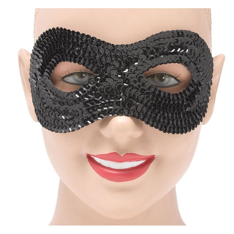 Sequin eye mask black
