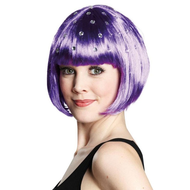 Trixy Purple Wig With Diamonds