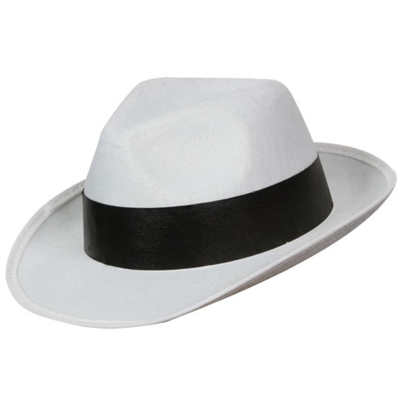 White mafia gangster hat