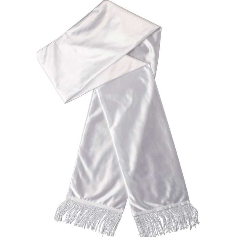 White satin scarf