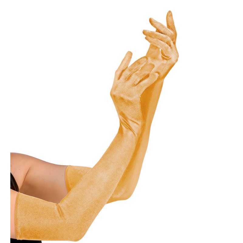 Women's gloves in gold 60cm