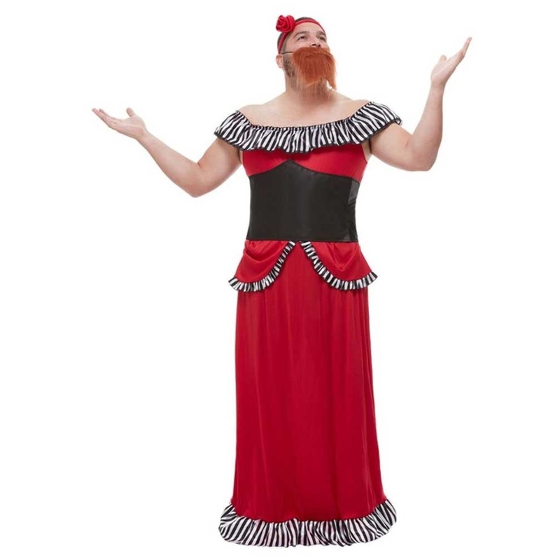 Bearded woman freak show men's costume M