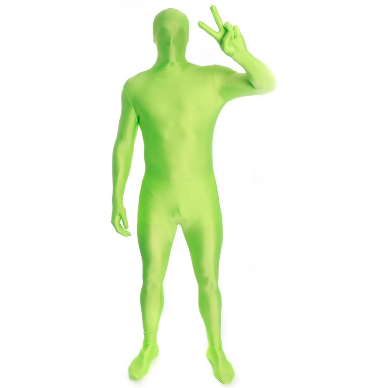 Green full body UV morphsuit M