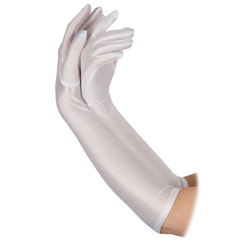 Long women's gloves in white