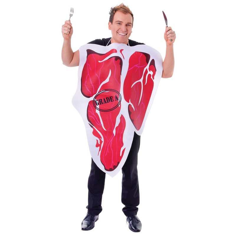 Medium raw steak men's costume