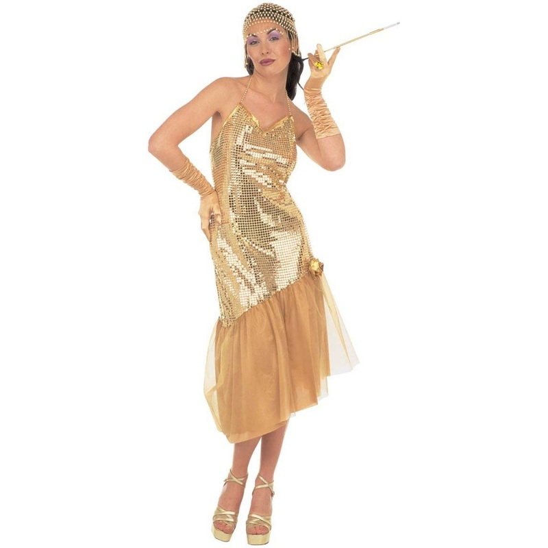 Melodia golden 20s sequin dress in gold S
