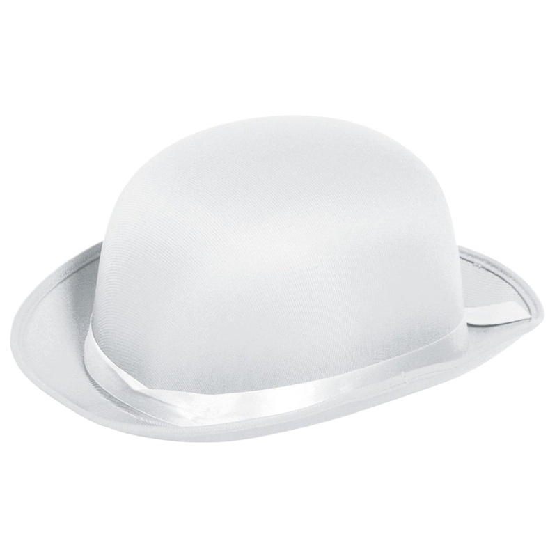 Plain white bowler hat