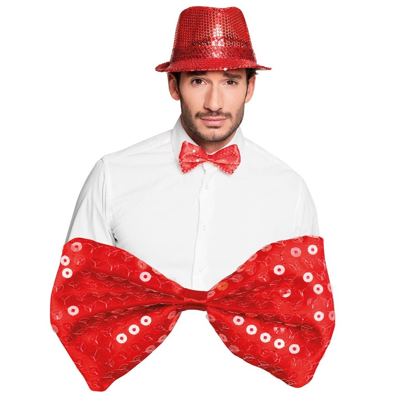 Red Showmaster Sequin Bow Tie
