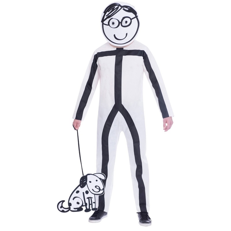 Stick figure men costume M-L