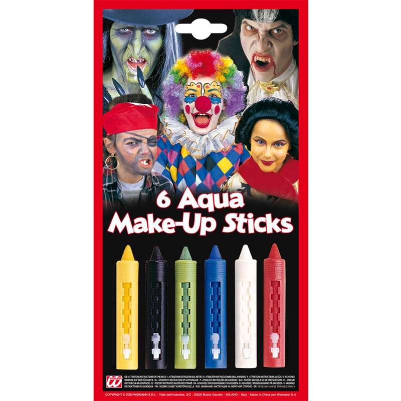 6 colorful aqua make-up sticks