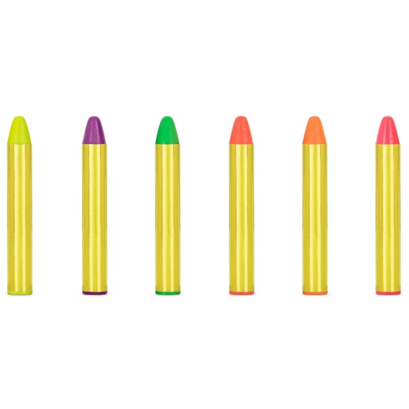 6 colorful neon make-up sticks