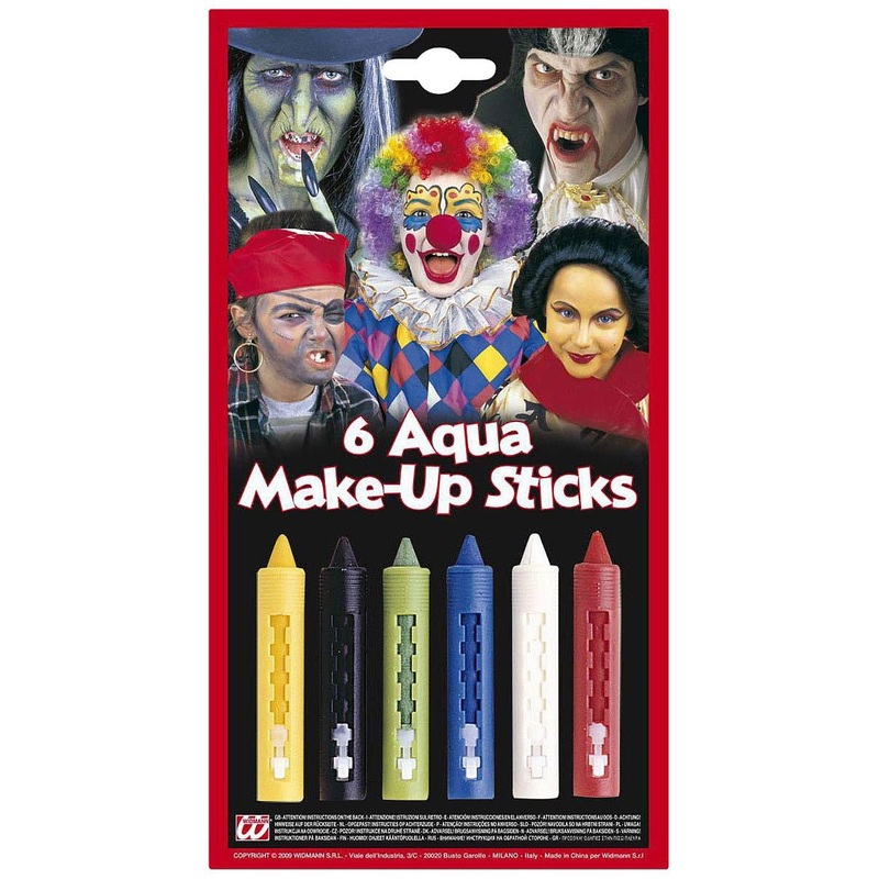 Colorful carnival aqua make-up pencils 6 pieces