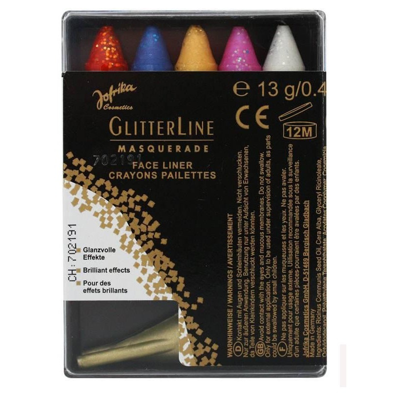 Colorful glitter make-up pencils