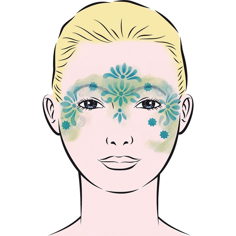 Flowers make-up template