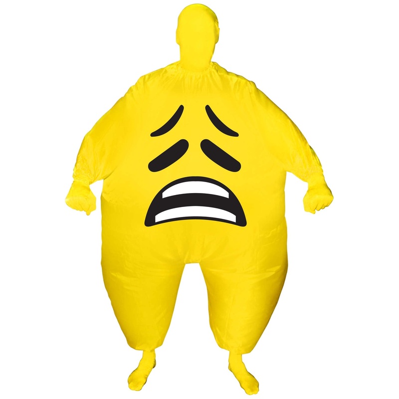 Inflatable sadness emoji costume