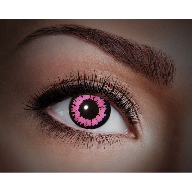Pink Panic UV contact lens