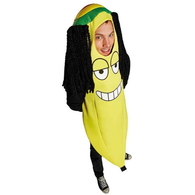 Yellow rasta curls banana costume