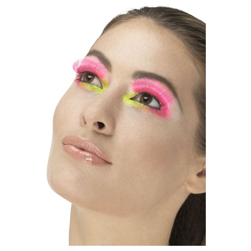 80s neon eyelashes pink
