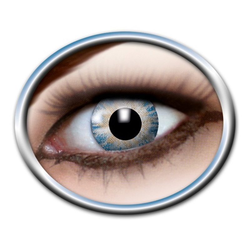 Crystal blue contact lenses