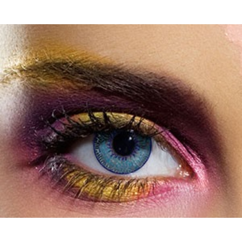 Deep sea blue contact lenses