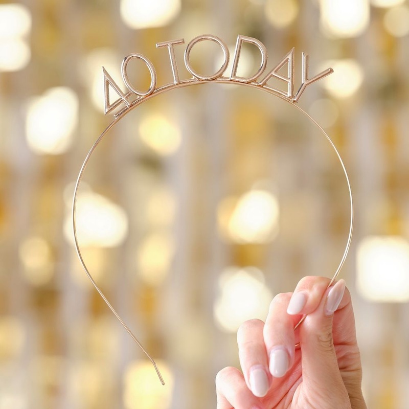 Elegant 40th birthday headband