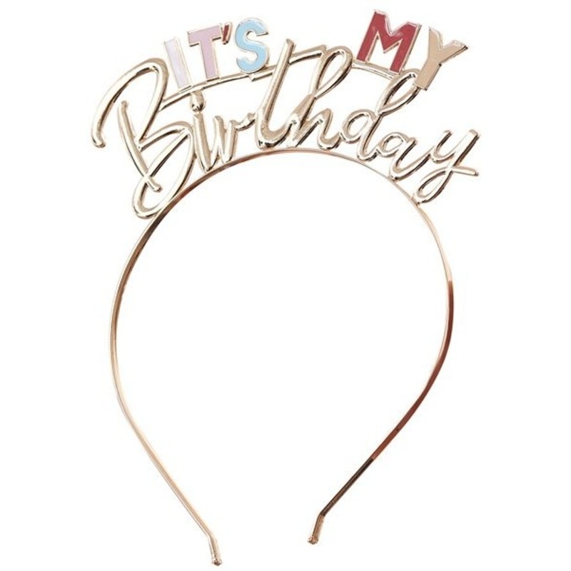 Golden Its my Birthday headband