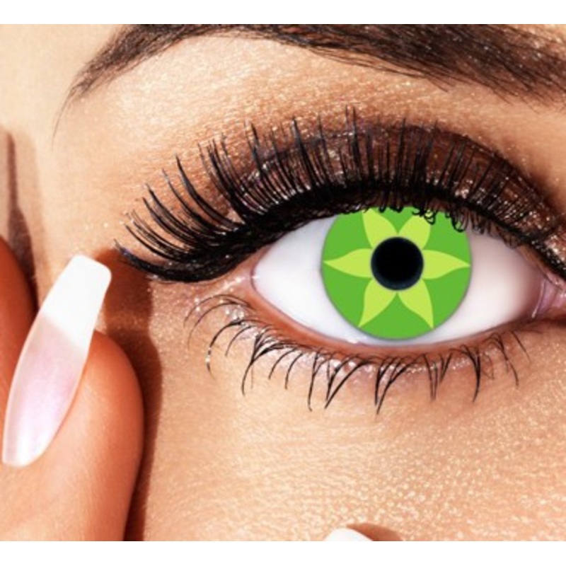 Green annual contact lenses